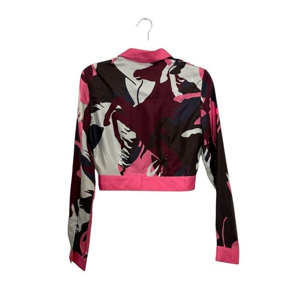 NWT FERRARI 100% silk cropped button down jacket - Picture 3 of 7